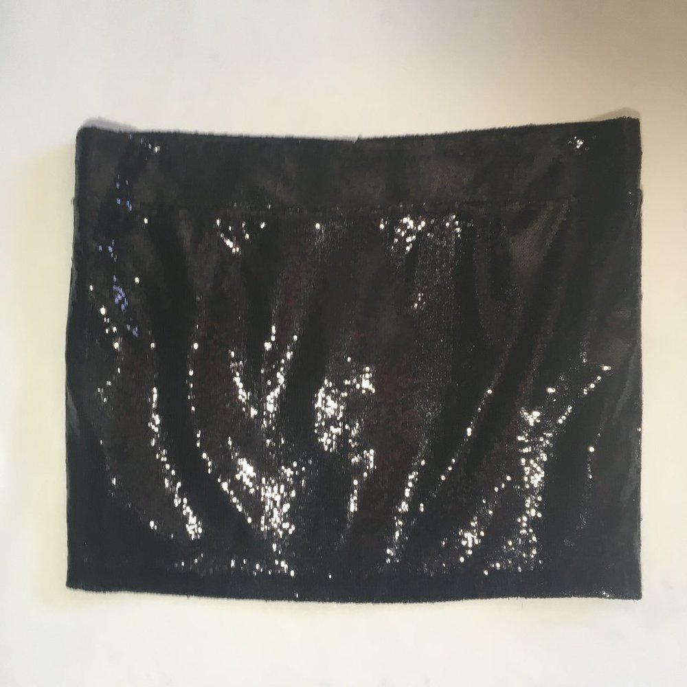 Black Sequin Mini Skirt - XL - Picture 2 of 11
